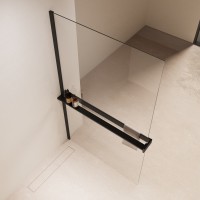 Душевая перегородка Walk-In VSW-1HR100CLB, 1000*2000, черный, стекло прозрачное