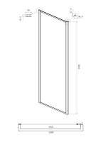 Боковая стенка Ambassador Forsa 110AB (110х200) черный,стекло прозрачное,1 место