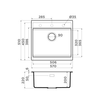 Кухонная мойка Omoikiri Kitagawa 57-GB Artceramic/графит