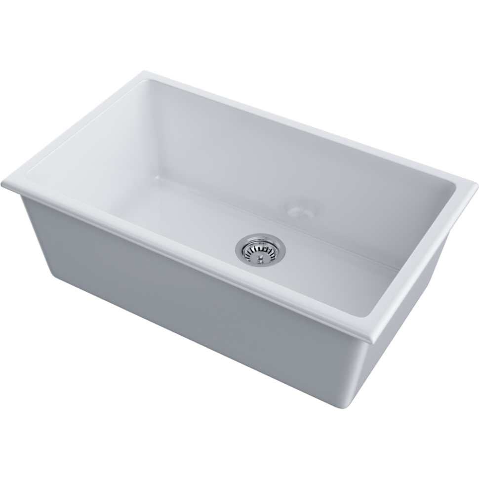 Кухонная мойка Omoikiri Okinoshima 76-U/I-WH Glossy Natceramic/белый глянцевый