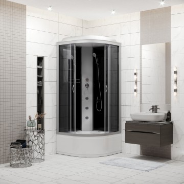 Душевая кабина Niagara Classic NG-2507-14G (80х80х215) высокий поддон(40см),стекло тонированное,4 места