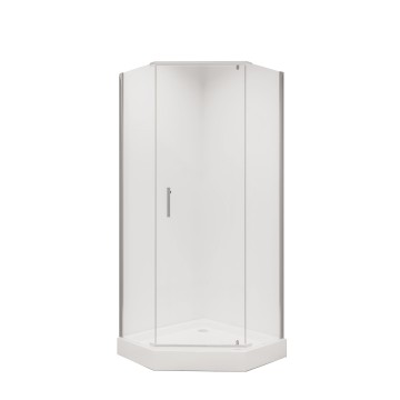 Душевое ограждение Niagara Nova NG-6605-08 (90х90х195) трапеция,хром,дверь распашная,стекло прозрачное,1 место
