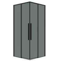 Душевое ограждение Grossman Galaxy 300.K33.01.9090.21.10 (90х90х195) квадрат,раздвижная,черный матовый,стекло тонированное, 1 место