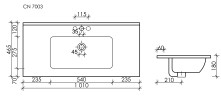 Умывальник накладной прямоугольный (цвет Черный Матовый) Element 1010x465x180мм