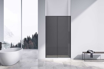 Душевая дверь Слим-Н (Slim-N) VDS-4SN110CGB, 1100, черный, стекло тонированное