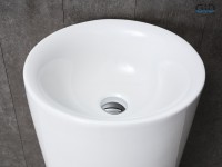 Раковина Gid Nb130w 81118 накладная белая 41x41x85