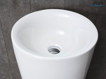 Раковина Gid Nb130w 81118 накладная белая 41x41x85