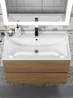 Раковина для ванной 80 см, Uperwood Family, белая глянцевая