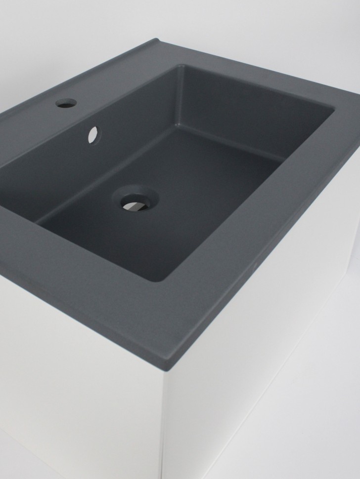 Раковина для ванной 66 см, Uperwood Parma Quartz, серая матовая, бетон