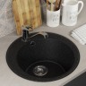 Кухонная мойка из искусственного камня Uperwood ECON UPD-405-004, круглая, черная матовая