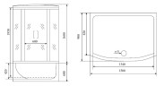 Timo Lux T-7750 NEW душевая кабина 150*88*220, турецкая баня хамам