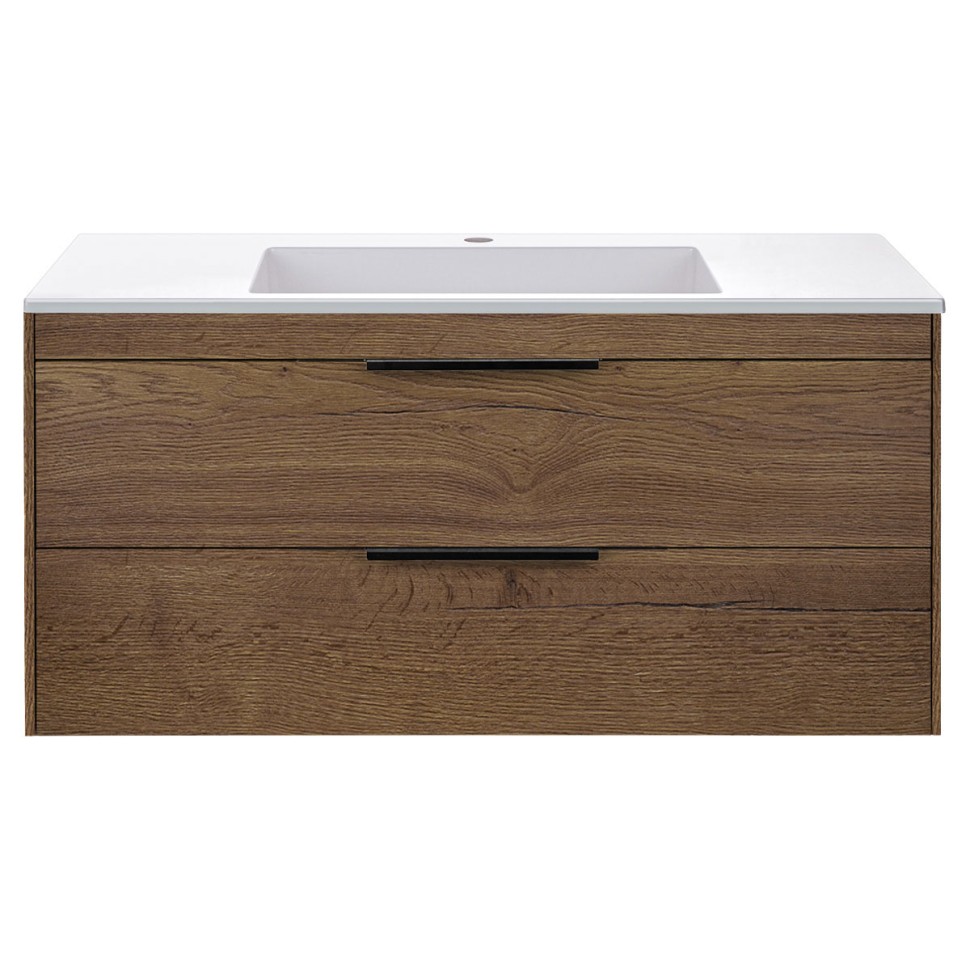 База под раковину Chiara 2D 1000 подвесная, 2 выкатных ящика soft-close, T.Oak