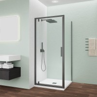 Душевой угол Veconi Ottimo P30SP GR, 700х700х1900 графит брашинг, стекло прозрачное