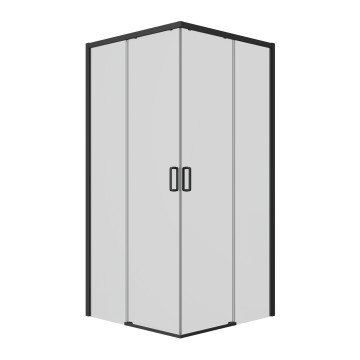 Душевое ограждение Ambassador Queen 11011204Black (100х100х200) квадрат,черный,стекло прозрачное,раздвижная,1 место