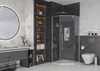 Душевое ограждение Ambassador Ritz 112011102 (90х90х200) трапеция,хром,стекло прозрачное,распашная,1 место