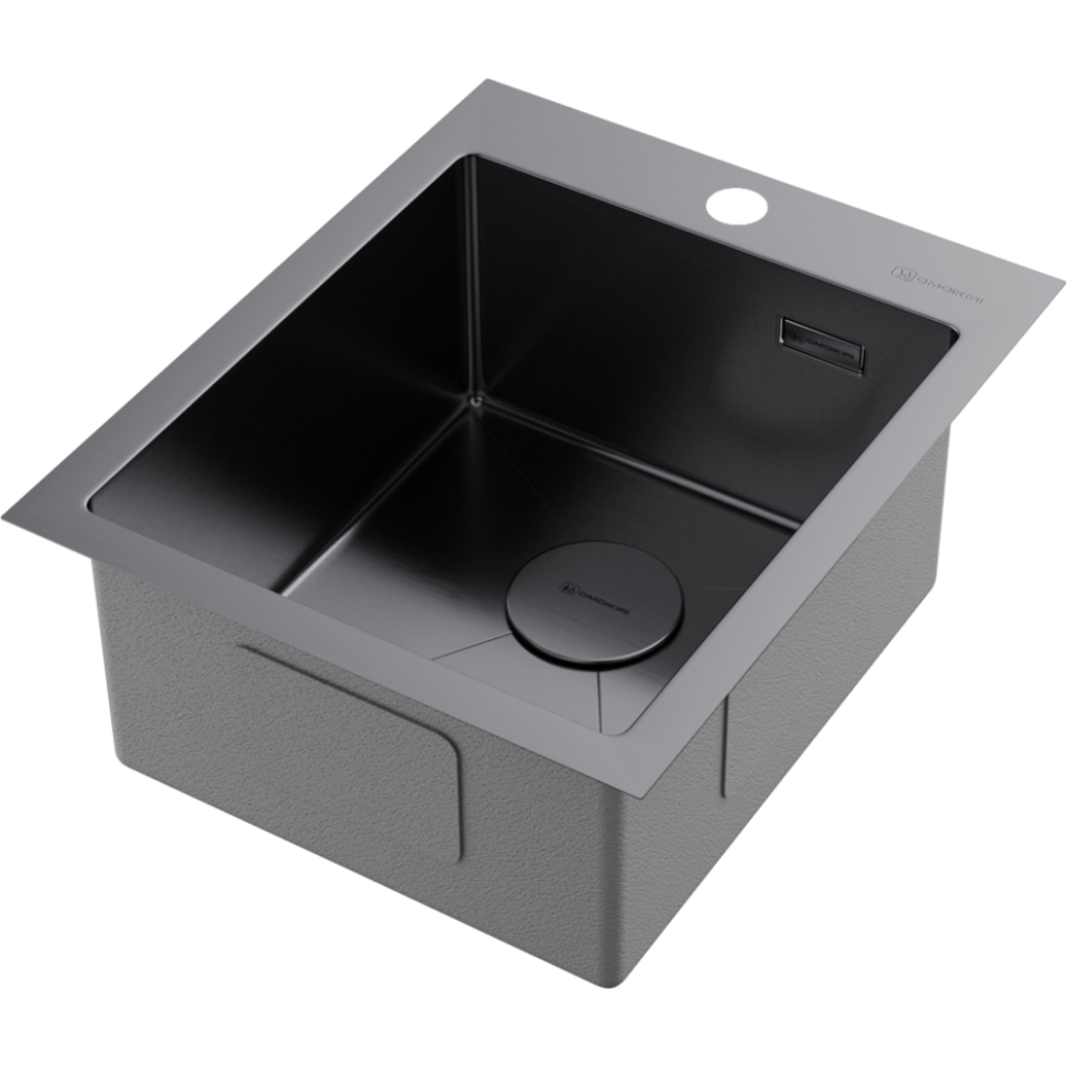 Кухонная мойка Omoikiri Akisame 41-GM нерж. сталь/вороненая сталь