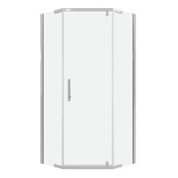 Душевое ограждение Niagara Eco NG-1010-14D (100х100х190) трапеция,распашное,хром,стекло прозрачное,1 место