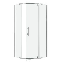 Душевое ограждение Niagara Eco NG-1010-14D (100х100х190) трапеция,распашное,хром,стекло прозрачное,1 место
