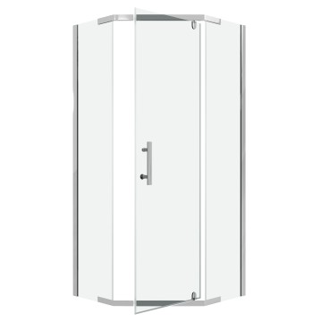 Душевое ограждение Niagara Eco NG-1010-14D (100х100х190) трапеция,распашное,хром,стекло прозрачное,1 место