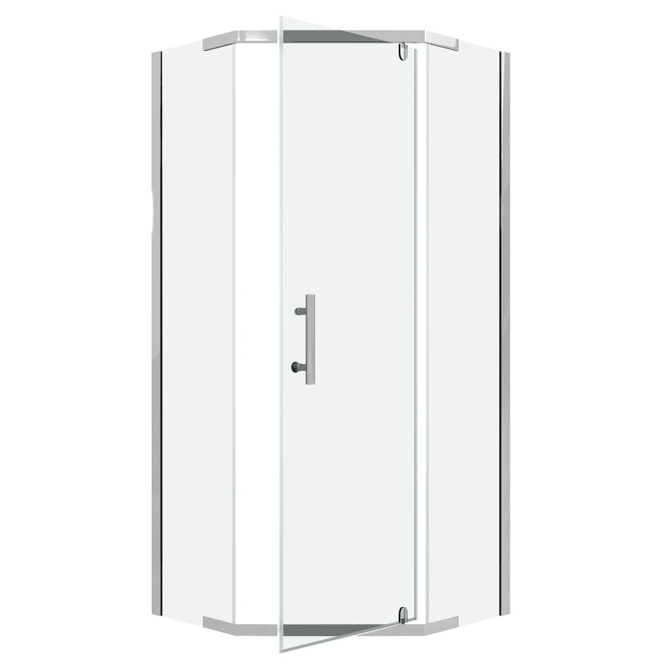 Душевое ограждение Niagara Eco NG-1010-14D (100х100х190) трапеция,распашное,хром,стекло прозрачное,1 место