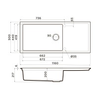 Кухонная мойка Omoikiri Sintesi 116-GB Artceramic/графит