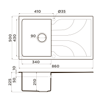 Кухонная мойка Omoikiri Yasugata 86-PL Tetogranit/платина