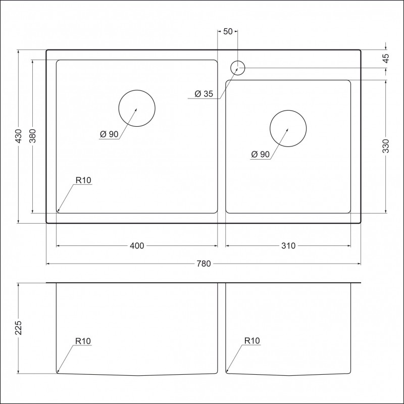 Мойка EMAR EMB-210 EMB-210 PVD Nano Satine