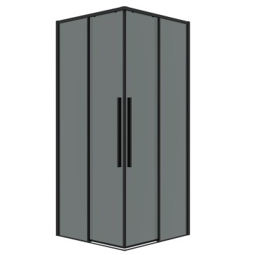 Душевое ограждение Grossman Galaxy 300.K33.01.1010.21.10 (100х100х195) квадрат,раздвижная черный матовый,стекло тонированное, 1 место