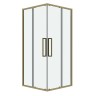 Душевое ограждение Grossman Cosmo 300.K33.02.8080.32.00 (80х80х195) квадрат,раздвижная,золото сатин,стекло прозрачное, 1 место