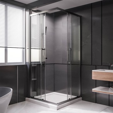 1/2 Душевого угла Veconi Premium Trento PTC-20GR, 900*2000мм, брашированный графит, стекло прозрачное