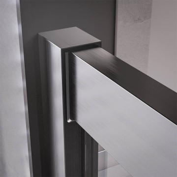 1/2 Душевого угла Veconi Premium Trento PTC-20GR, 900*2000мм, брашированный графит, стекло прозрачное