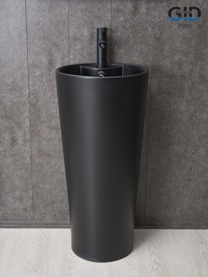 Раковина Gid Nb131bm 81120 накладная черная матовая 40x40x84