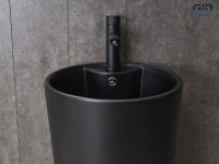 Раковина Gid Nb131bm 81120 накладная черная матовая 40x40x84