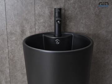 Раковина Gid Nb131bm 81120 накладная черная матовая 40x40x84