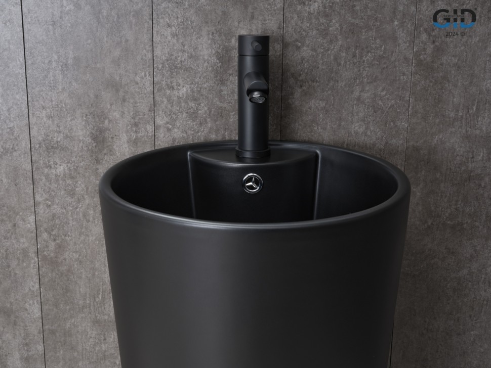 Раковина Gid Nb131bm 81120 накладная черная матовая 40x40x84