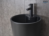Раковина Gid Nb131bm 81120 накладная черная матовая 40x40x84