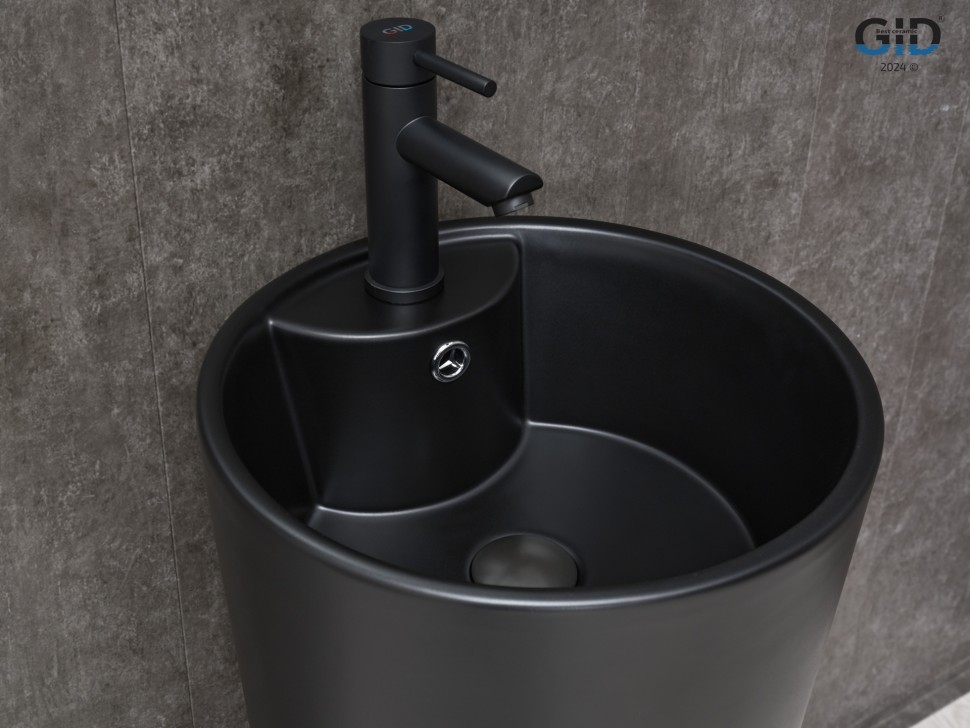 Раковина Gid Nb131bm 81120 накладная черная матовая 40x40x84