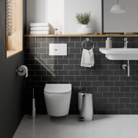 Кнопка смыва комбинированная IBERICA BLANCA INOX SENSOR нержавеющая сталь, белый матовый (IB.B011.001.000S)