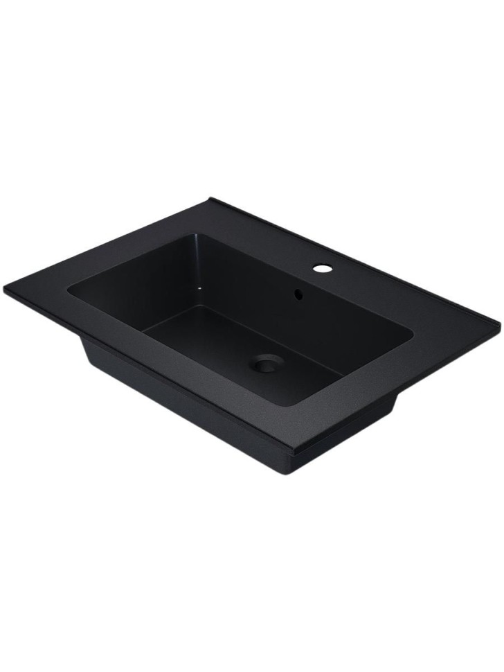 Раковина для ванной 66 см, Uperwood Parma Quartz, черная матовая, космос