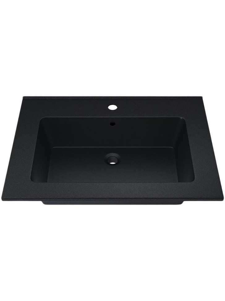 Раковина для ванной 66 см, Uperwood Parma Quartz, черная матовая, космос