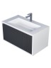 Тумба под раковину для ванной Uperwood Next Premium подвесная, 80 см, белая/графит, 1 ящик