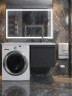 Тумба под стиральную машину подвесная Uperwood Magenta 45х50х55 см, черная, выдвижной ящик