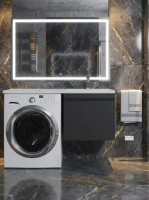 Тумба под стиральную машину подвесная Uperwood Magenta 45х50х55 см, черная, выдвижной ящик