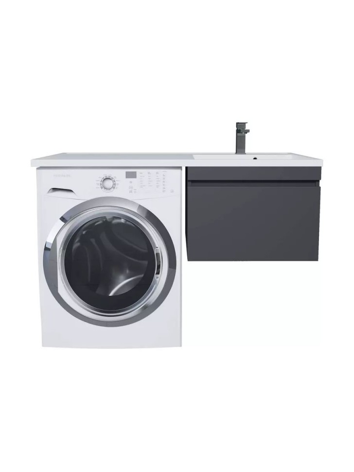 Тумба под стиральную машину подвесная Uperwood Magenta 45х50х55 см, черная, выдвижной ящик