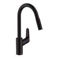 Смеситель для кухни Hansgrohe Focus 240, 31815670 с выдвижным душем черный матовый