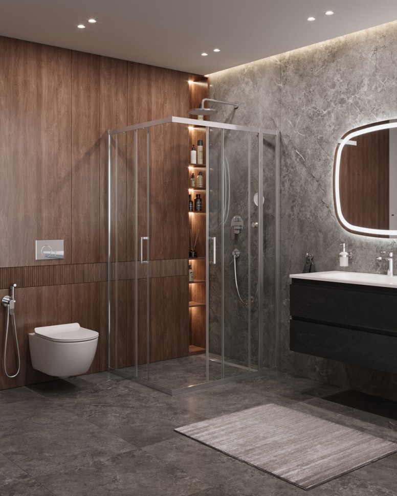 Душевой уголок CEZARES MOLVENO-AH-21-90+30-C-Cr-IV