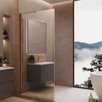 Душевая перегородка Волк-Ин (Walk-In) VLSW-1H900MRBC, 900*2000, брашированная медь, стекло зеркальное  