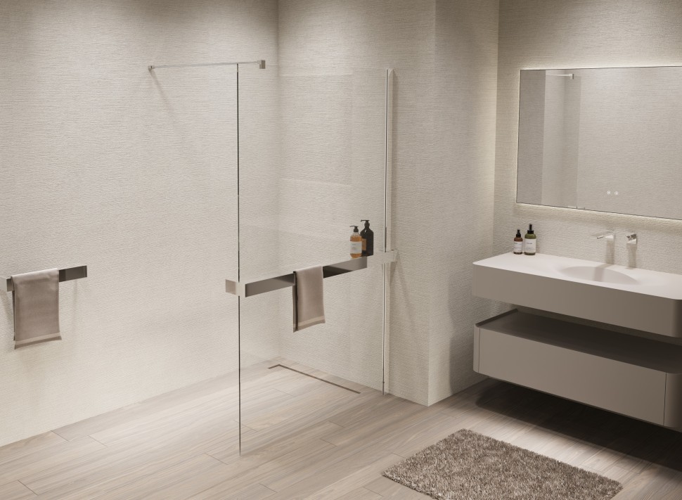 Душевая перегородка Walk-In VSW-1HR100CL, 1000*2000, хром, стекло прозрачное