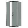 Душевое ограждение Niagara Eco NG-1010-14DT (100х100х190) трапеция,распашное,черный,стекло тонированное,1 место