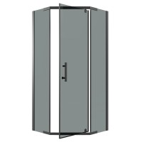 Душевое ограждение Niagara Eco NG-1010-14DT (100х100х190) трапеция,распашное,черный,стекло тонированное,1 место